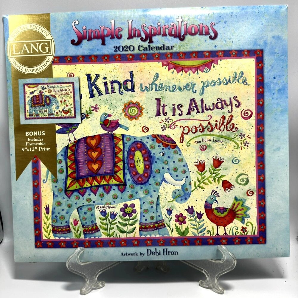 Lang Special Edition Simple Inspirations 2020 Wall Art Calendar Debi Hron